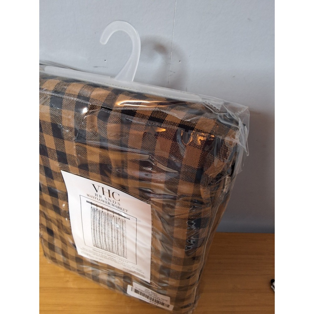 VHC Brands Mayflower Market Scalloped Shower Curtain, 72"× 72" 100% Cotton. NEW - Picture 7 of 7